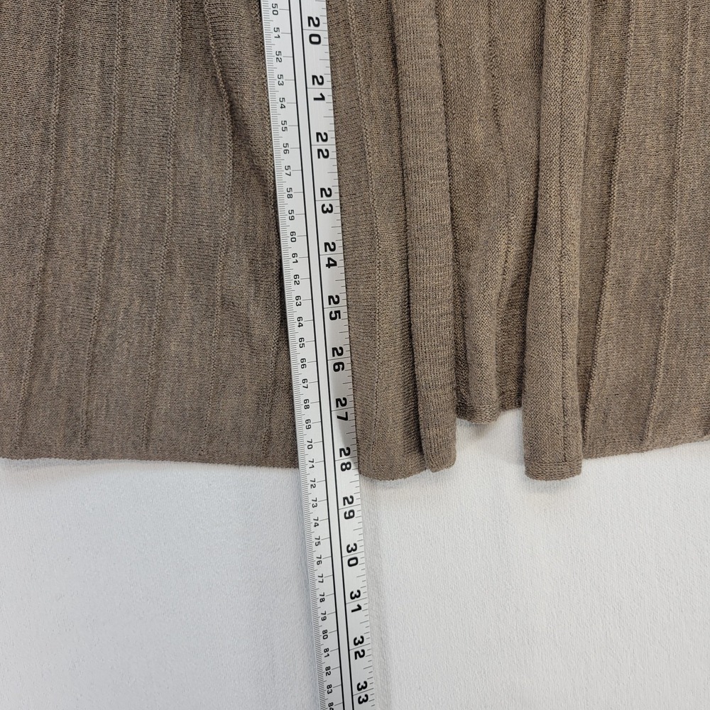 Eileen Fisher Cardigan Womens Small Petite Brown Wool Italian Yarn Open Front - Picture 8 of 10